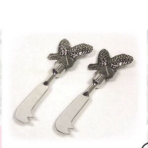 Silver Pinecone Cheese Spreaders